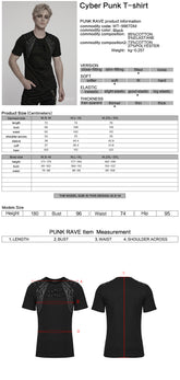 WT-996TDM Edgy Buckle Accent Punk T-Shirts with Shoulder Details